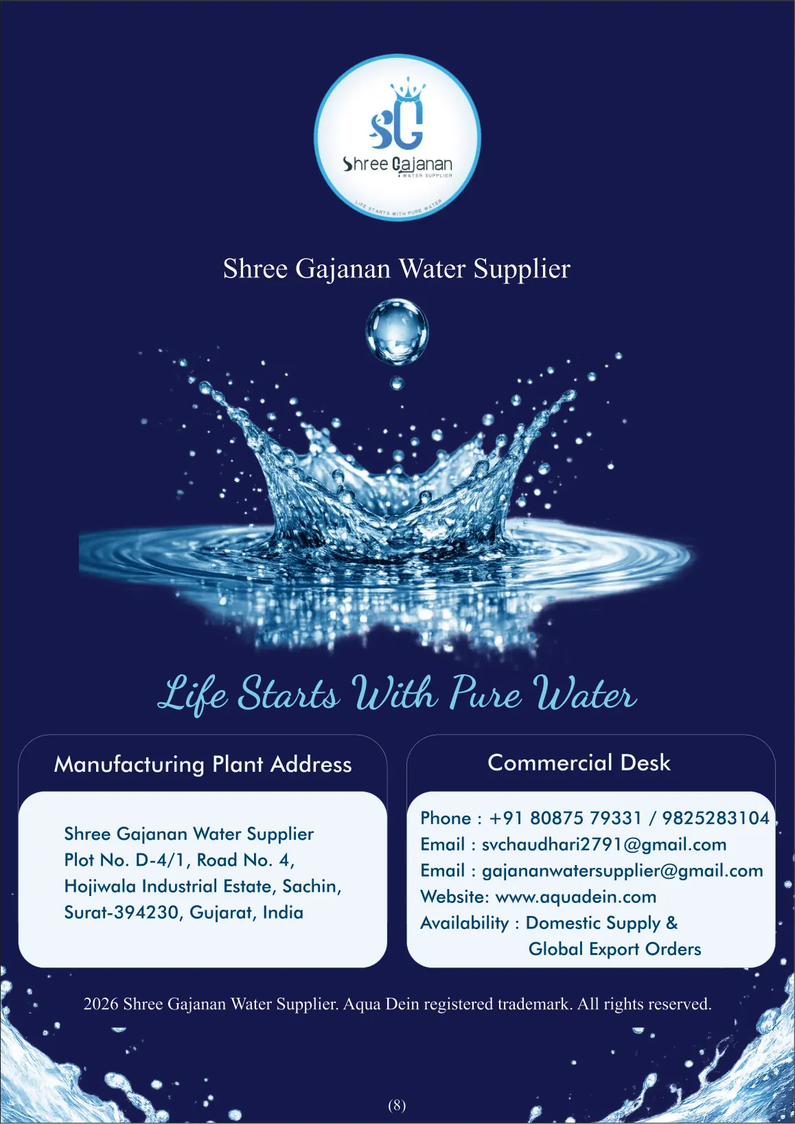 Aqua Dein product catalogue — page 8 of 8