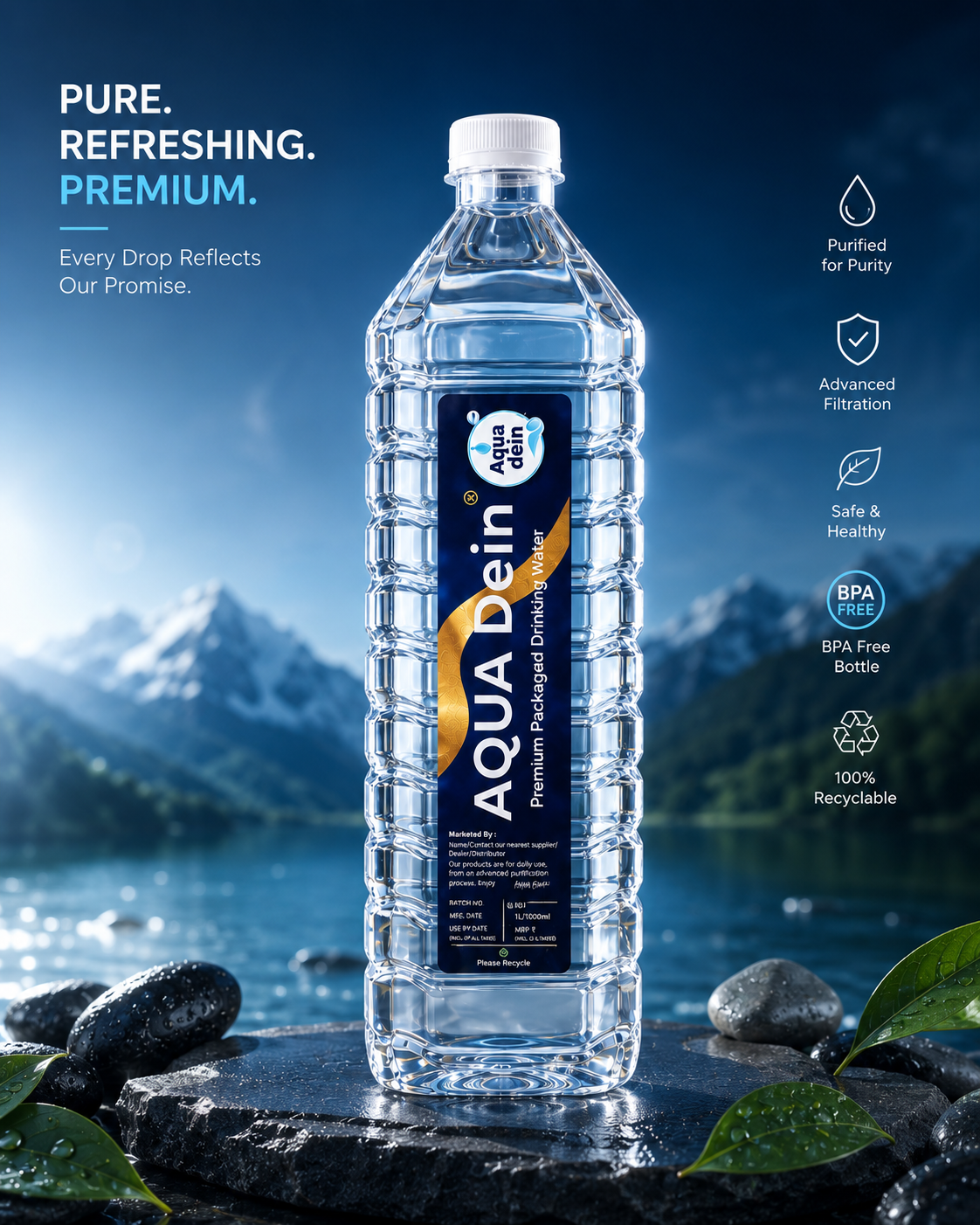 1 lit Aqua Dein Packaged drinking water square
