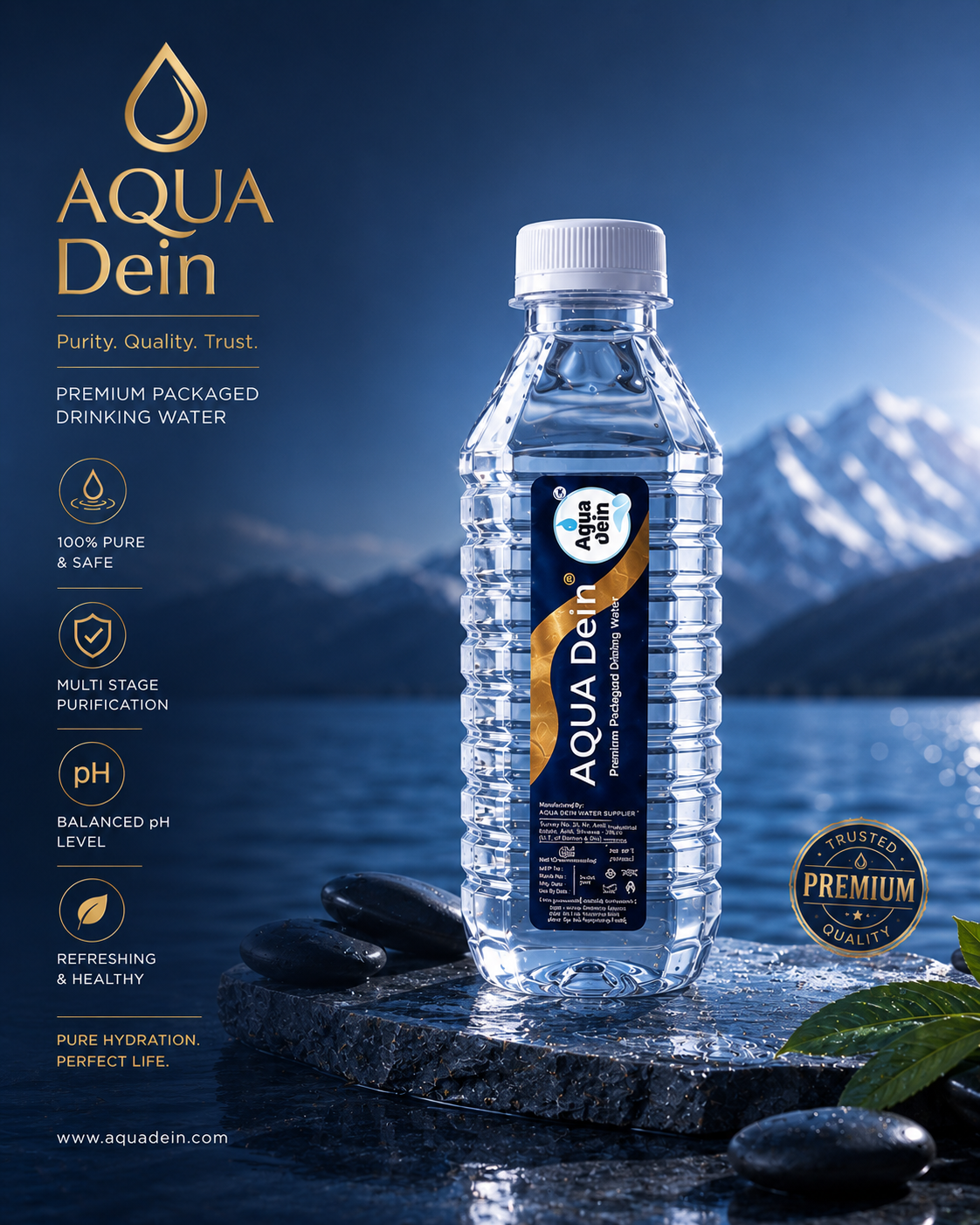 200ml Aqua Dein Square bottle